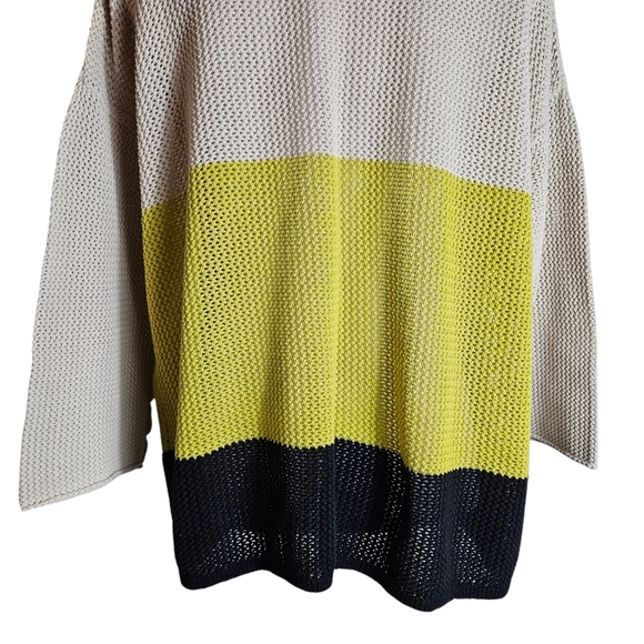 Lane Bryant Colorblock Striped Open Knit Sweater 100% Cotton Sweater Sz 18/20W - Picture 6 of 13